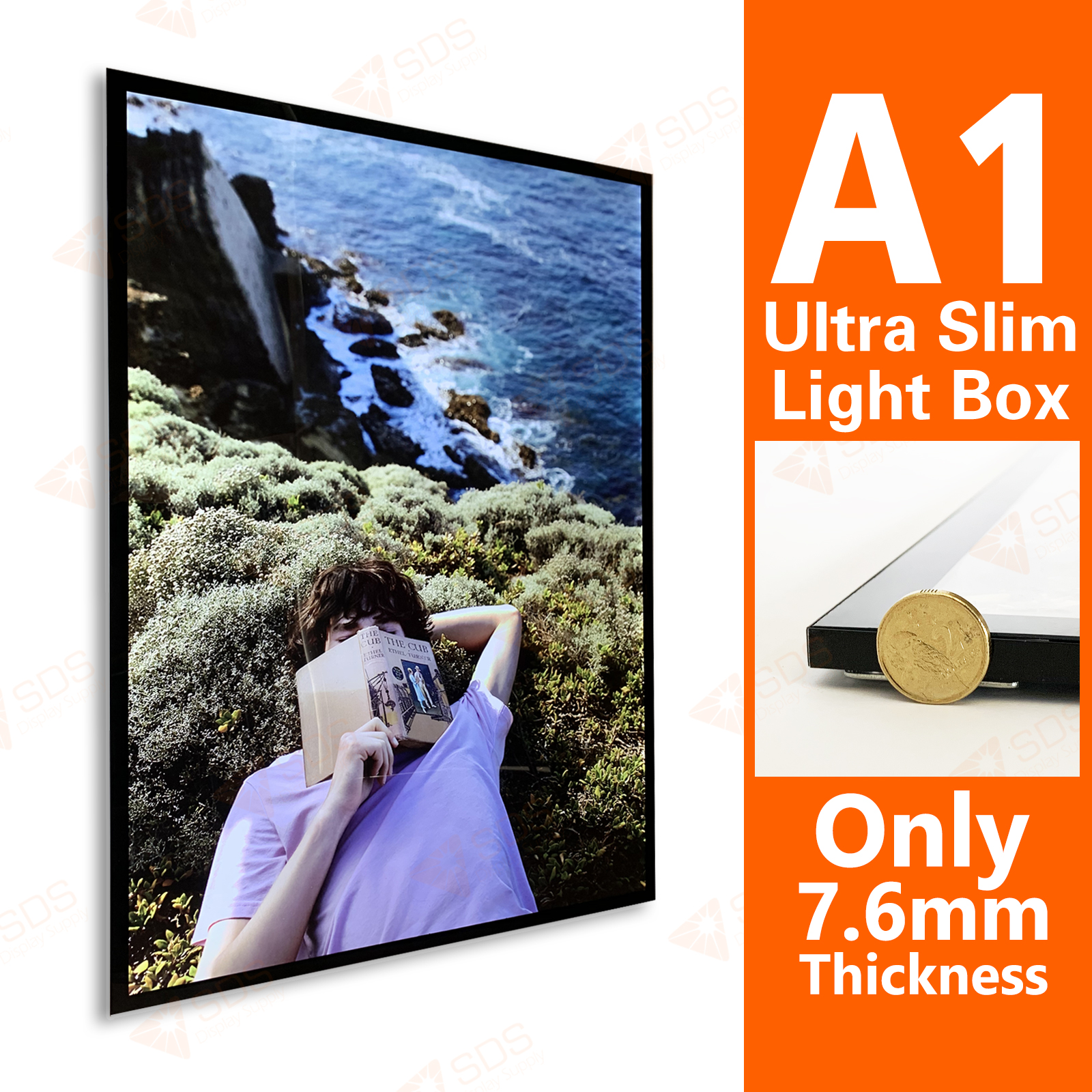 New A1 Size 7.6mm Ultra Slim Aluminium Magnetic LED Light Box/LED Display SDS